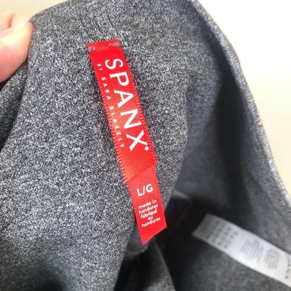 Spanx Seamless Heathered Gray Full Length Compression Legging Large - Picture 6 of 8